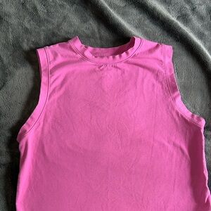 Pink cropped muscle tee size small